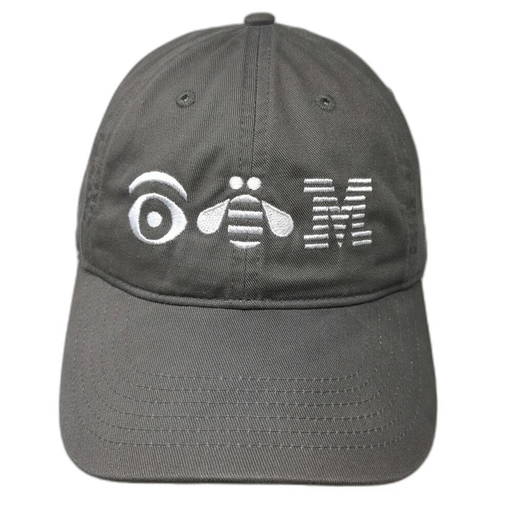 econscious Baseball Cap Gray One Size Eye Bee M Rebus IBM Logo Slideback hat